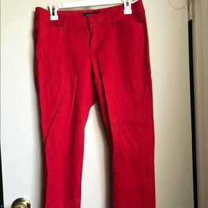 Red cropped pants